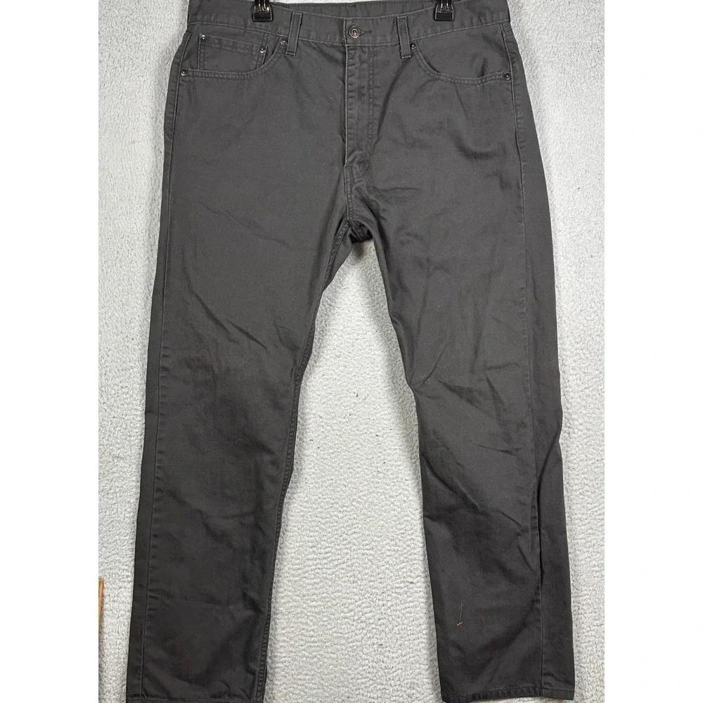 Levis 505 Jeans Mens 38X32 Black Regular Fit Straight Leg Denim Red Tab 5 Pocket